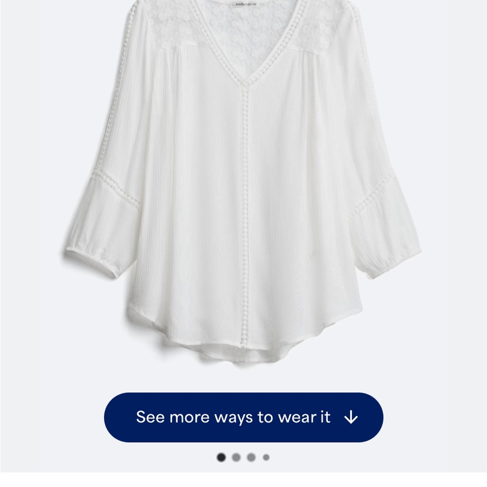 JohnPaulRichard White V-Neck Blouse